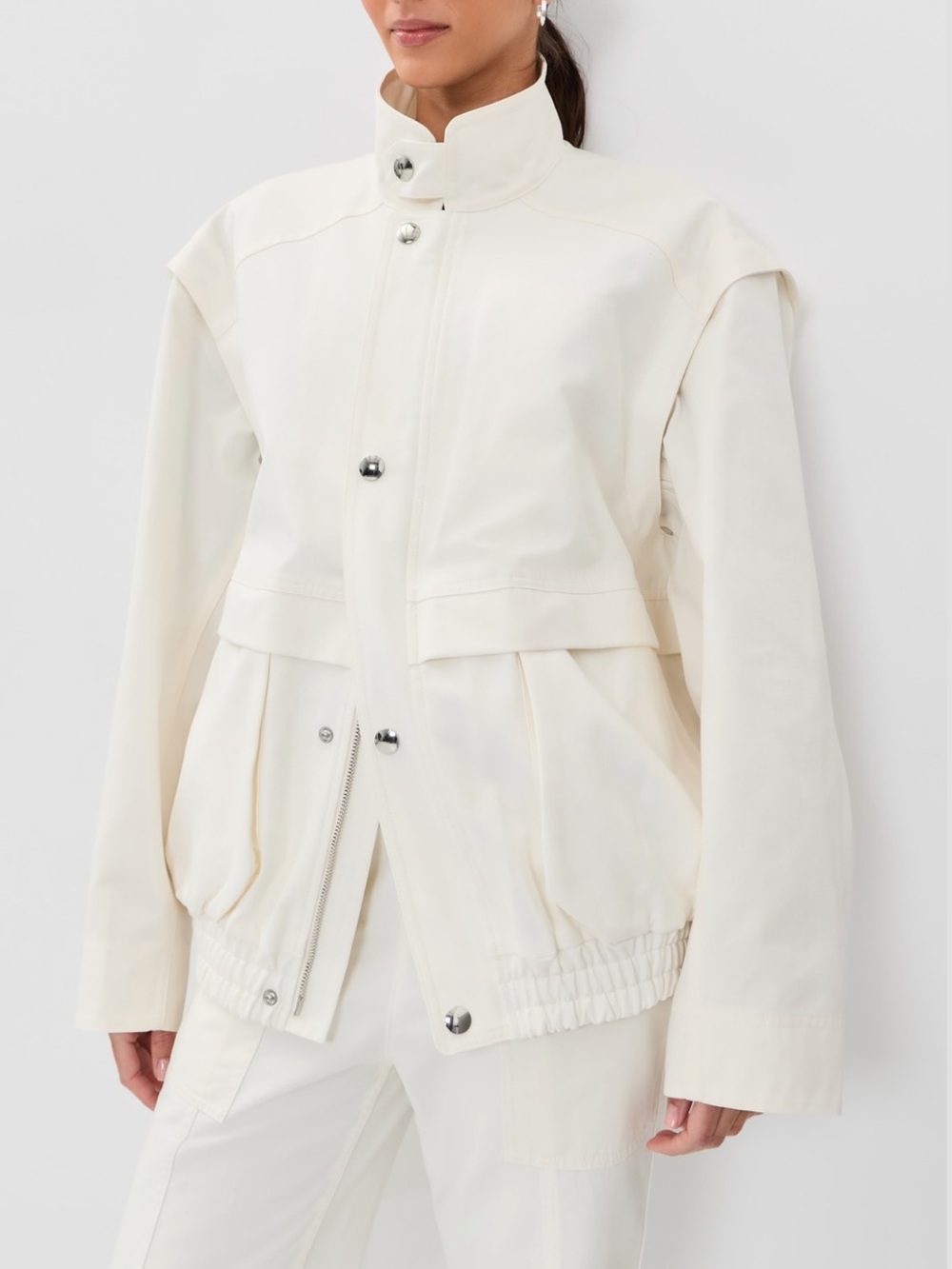 Tibi Patchwork Twill Slicker Jacket